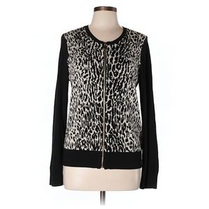 ANN TAYLOR ANIMAL PRINT CARDIGAN SZ L